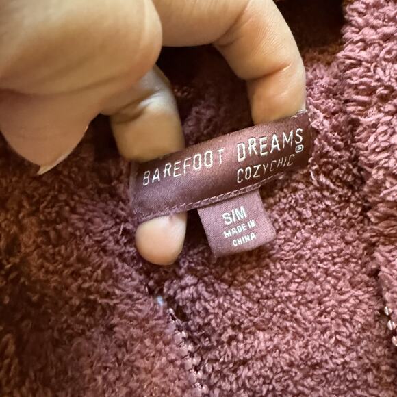 Barefoot Dreams S/M CozyChic Zip Hooded Lounger Robe Brown Soft Cozy - Picture 7 of 16